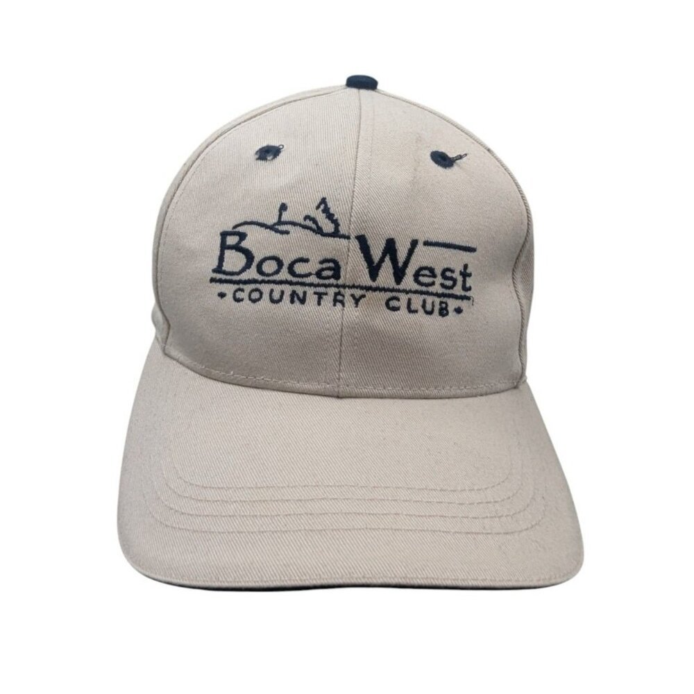 Boca West Country Club Beige Adjustable Baseball Cap By AHEAD Professional